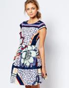 Ted Baker Multi Print Cap Sleeve Dress - Lilac