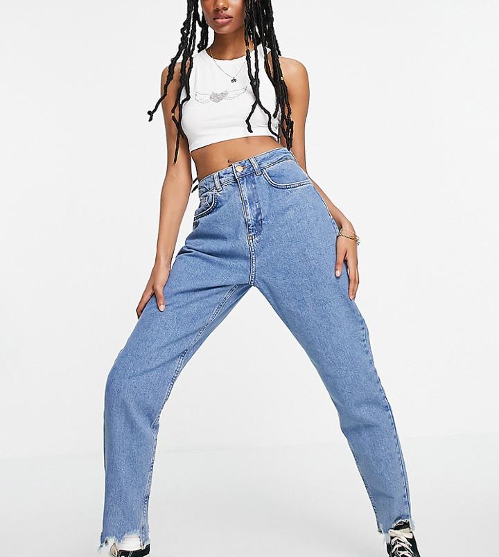 Reclaimed Vintage Inspired The 89 Tapered Jean With Destroyed Hems In Blue-blues