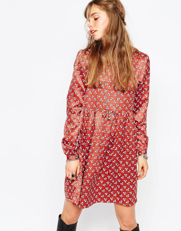 First & I Printed Shift Dress - Rosewood