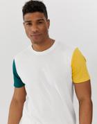 Jack & Jones Originals T-shirt With Contrast Sleeves - White