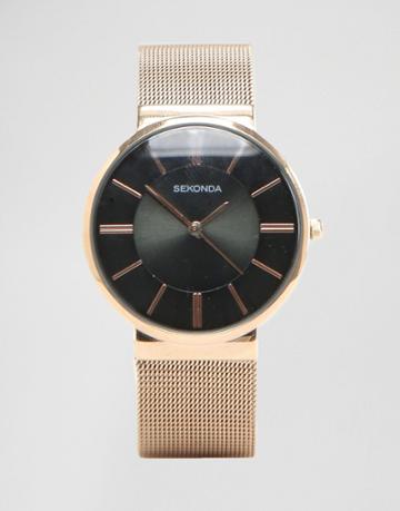 Sekonda Rose Gold Mesh Watch Exclusives To Asos - Gold