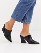 Asos Design Shine Western Block Heels In Black