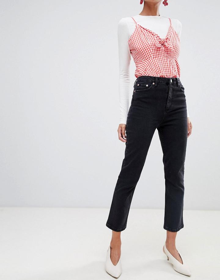 Warehouse Slim Cut Jeans In Black - Black