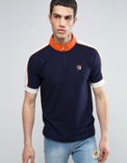 Fila Vintage Polo Shirt With Funnel Neck - Navy