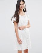 Traffic People A Line Dress In Daisy Lace - White