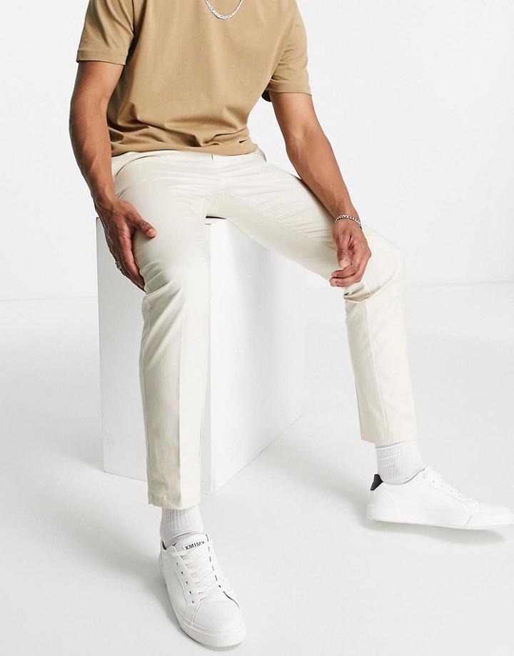 River Island Skinny Chinos In Stone-white