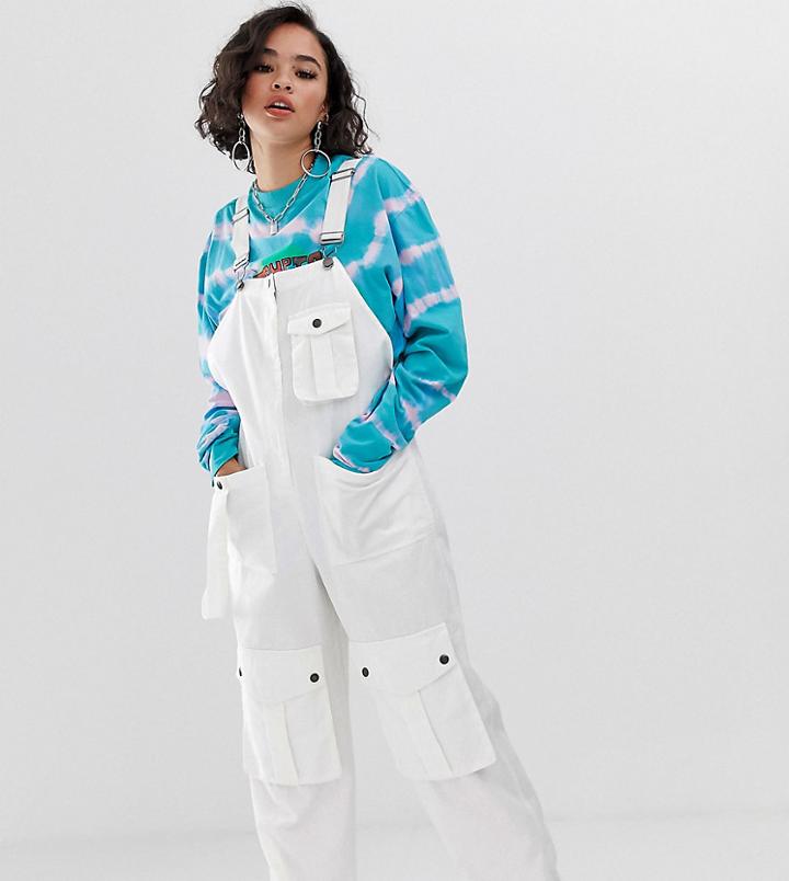 Collusion Multi Pocket Utility Overall-white