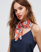 Warehouse Floating Floral Neckerchief Scarf - Multi