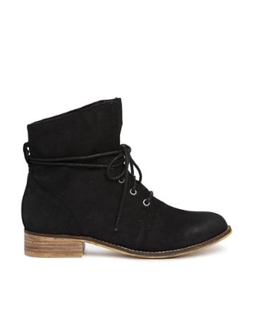 Aldo Perforated Black Lace Ankle Boots