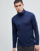 Esprit Long Sleeve T-shirt With High Neck - Navy