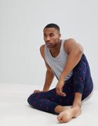 Hollister Flannel All Over Seagull Sleep Jogger In Blue Print - Blue