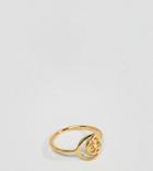 Asos Design Gold Plated Sterling Silver Cut Out Eye Motif Ring - Gold