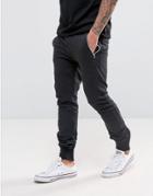 Crosshatch Ribbed Cuff Joggers - Black
