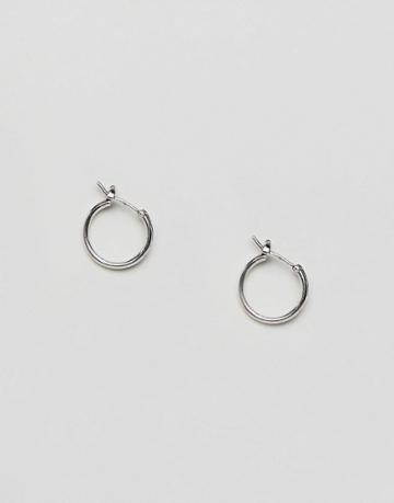 Icon Brand Hoop Earrings In Silver