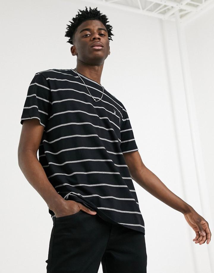 Allsaints Louis Stripe T-shirt In Black