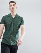 Boss Revere Collar Shirt Sleeve Shirt In Khaki - Green