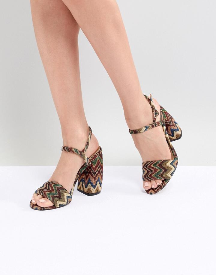 Asos Design Hamish Woven Heeled Sandals - Multi