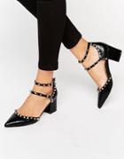 Asos Slow Down Studded Pointed Heels - Black