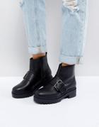 Asos Accelerate Chunky Buckle Ankle Boots - Black