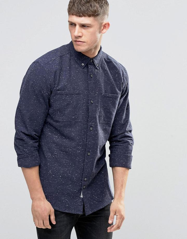 Bellfield Fleck Double Pocket Navy Shirt - Navy