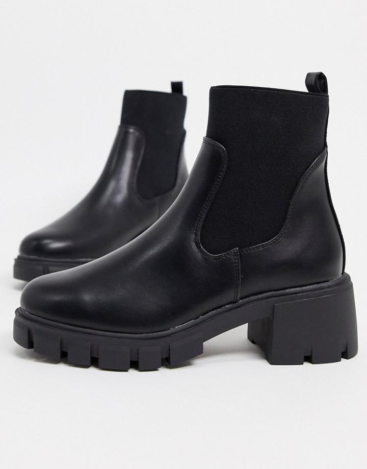 Asos Design Robbie Chunky Chelsea Boots In Black