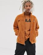 Fila Bridgewater High Funnel Sherpa Jacket In Bran-tan