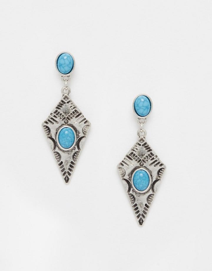 Asos Western Diamond Earrings - Turquoise