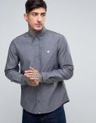 Pretty Green Oldbury Oxford Shirt Small Logo Regular Fit In Black - Black