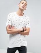 Allsaints T-shirt With All Over Feather Print - White