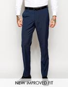 Asos Slim Fit Suit Pants In Blue Pindot - Blue