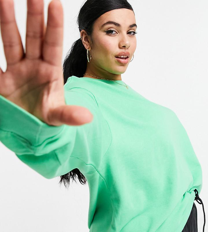 Asos Design Curve Organic Cotton Oversized Sweatshirt In Apple-green