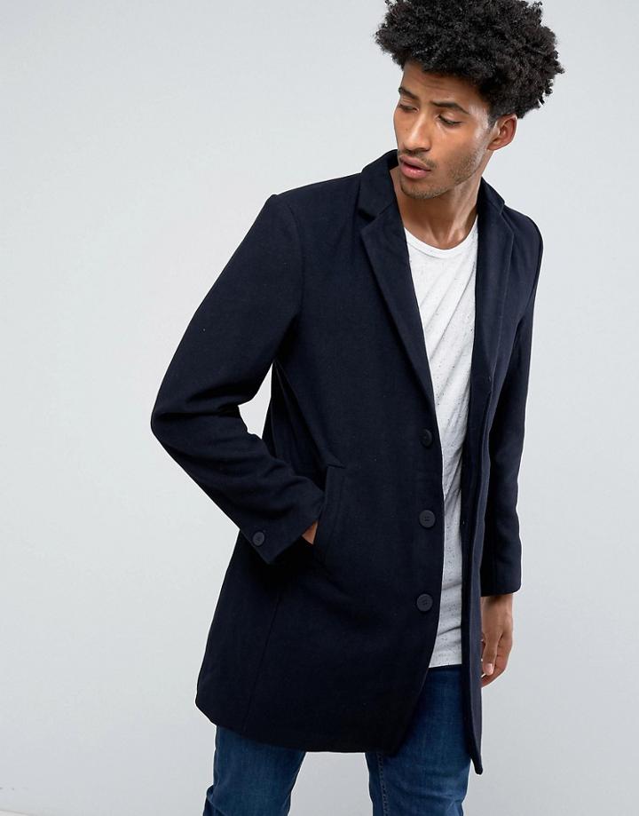 Bellfield Wool Mix Jacket - Navy