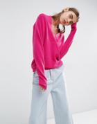 Asos White 100% Cashmere Deep V-neck Sweater - Pink