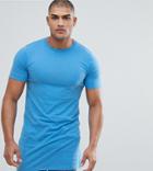 Asos Tall Super Longline T-shirt In Blue - Blue
