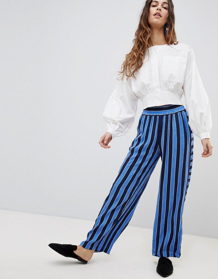 Y.a.s Beth Wide Leg Pants - Blue