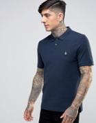 Original Penguin Winston Pique Polo Slim Fit Small Logo In Navy - Navy