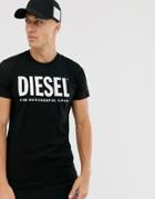 Diesel T-diego Large Logo T-shirt In Black - Black