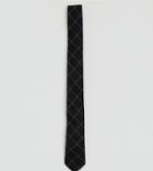 Noak Skinny Tie In Grid Check - Black
