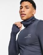 Asos 4505 Training Long Sleeve T-shirt With Funnel Neck-blues