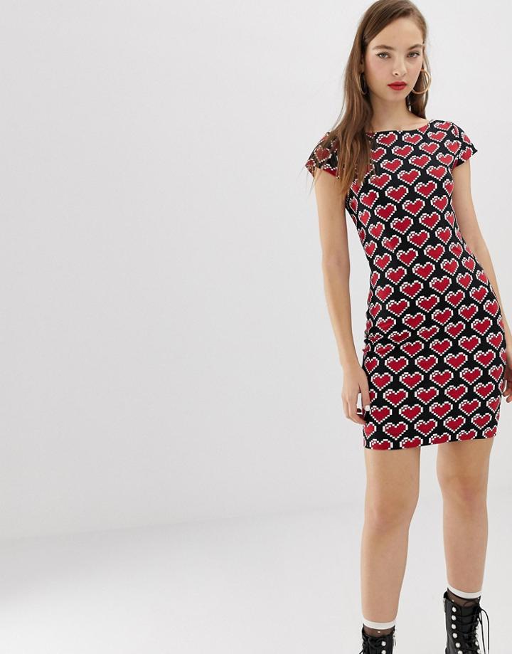 Love Moschino Allover Heart T-shirt Dress - Red