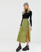 The Ragged Priest Maxi Skirt With Side Splits And Zip Detail - Yellow