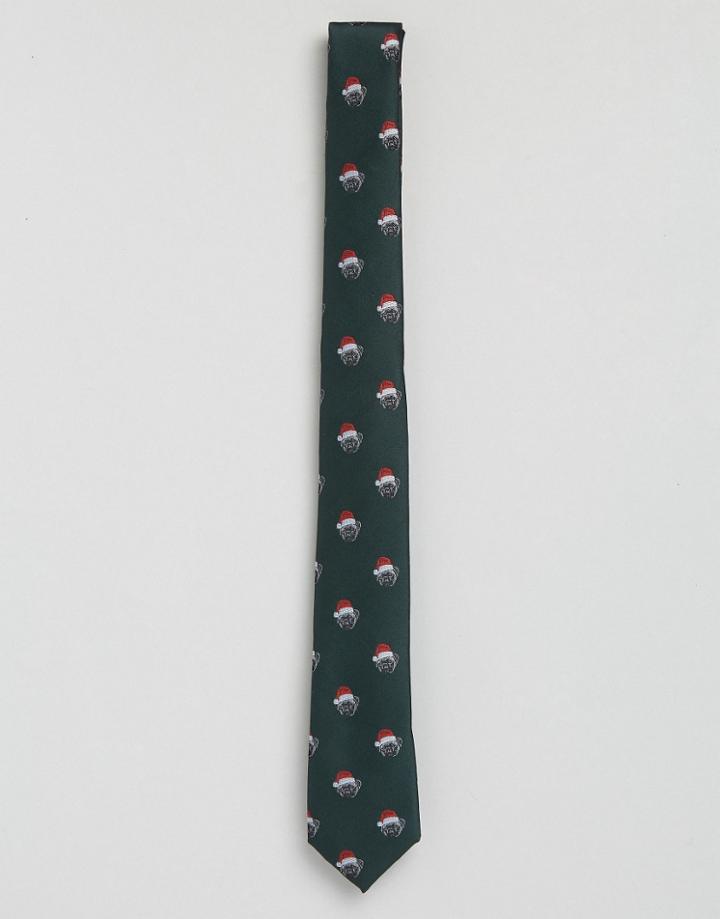 Asos Holidays Pug Tie - Green