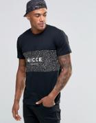 Nicce Speckle Center Panel T-shirt - Black