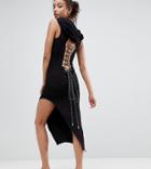 Ivy Park Lace Up Cutaway Dress - Black