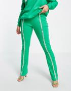 Public Desire Flared Rib Pants In Green