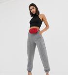 Prettylittlething Jogger In Gray Jacquard - Gray
