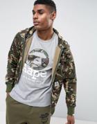 Aape By A Bathing Ape Zip Through Hoodie With Badge Print In Camo - Green