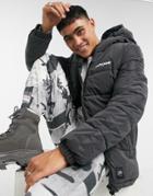 Sixth June Reflective Puffer Jacket With Pocket Detail In Black