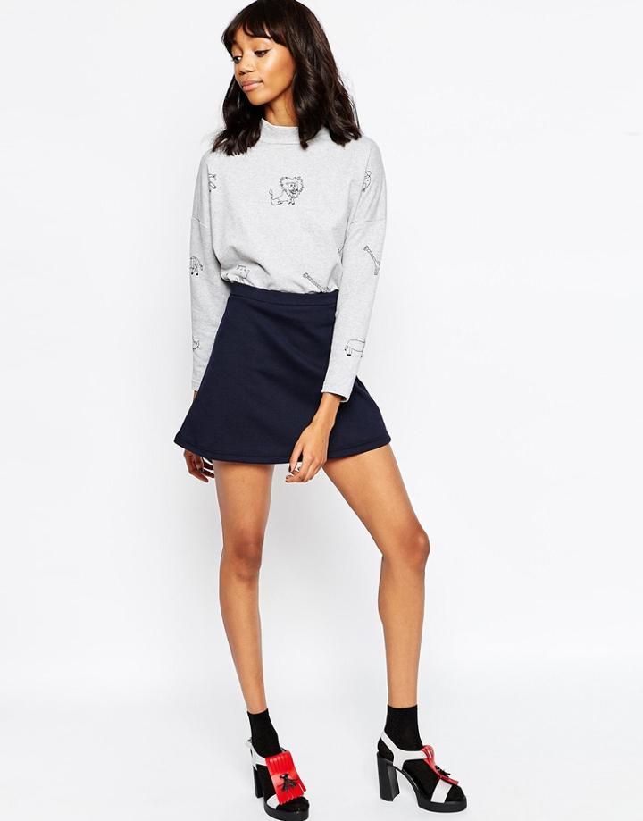 Asos Africa Mini Skirt In Sweat - Multi