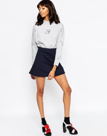 Asos Africa Mini Skirt In Sweat - Multi